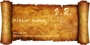 Viktor Rados névjegykártya